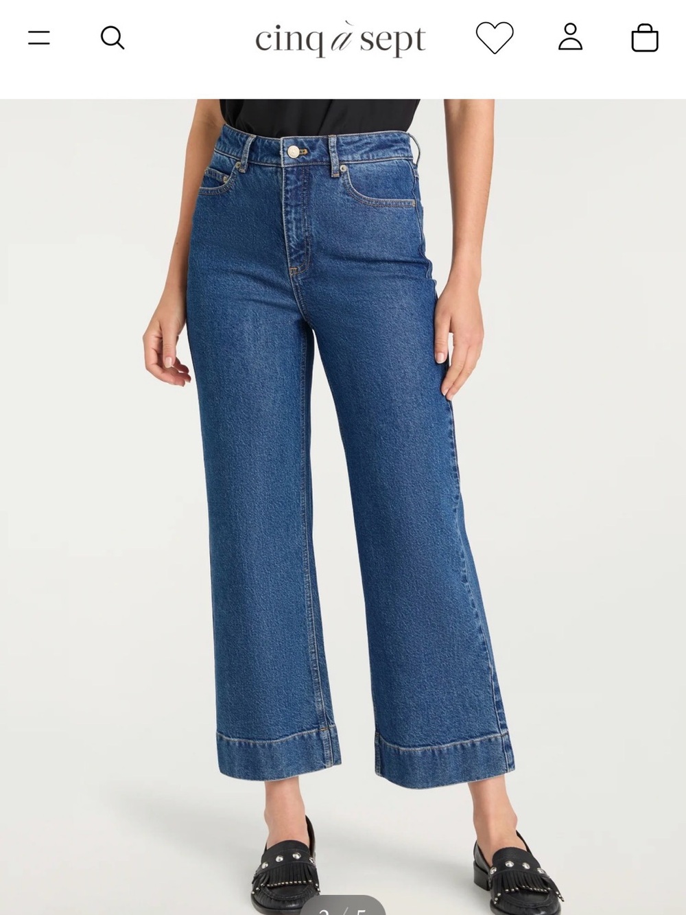 Cinq à Sept Joey Jeans Blue Wide-Leg High-Rise Jeans